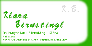 klara birnstingl business card