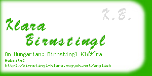 klara birnstingl business card